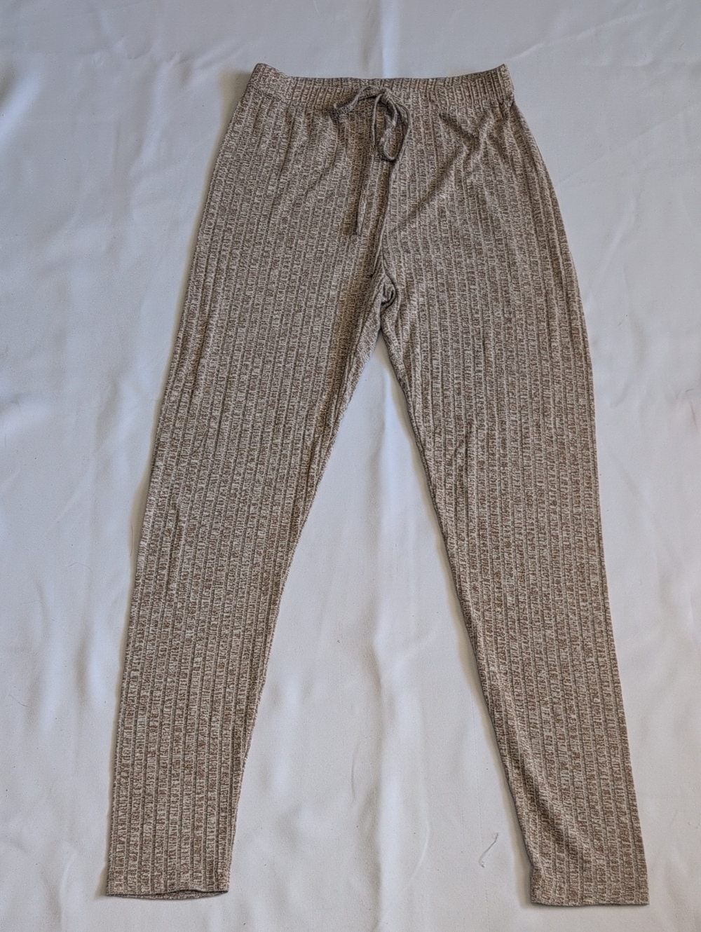 Cozy Ribbed Drawstring Lounge Pants - Taupe - Picture 3 of 7